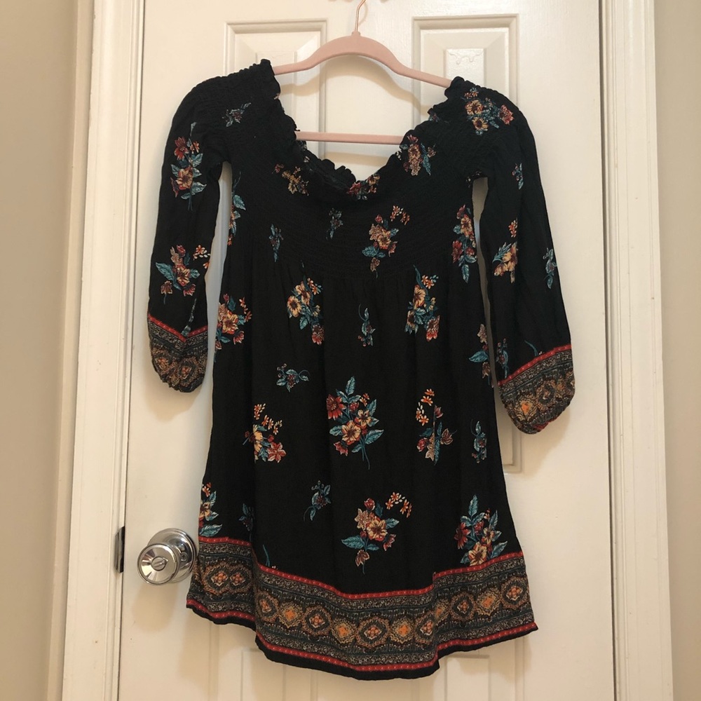 Off the shoulder long sleeve dress